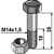 Boulon M14 x 35 mm avec écrou pour herse rotative CARRARO adaptable