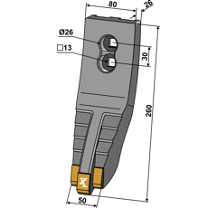 Scharspitze, Hartmetall beschichtet 101EXT1140 Väderstad Nachbau