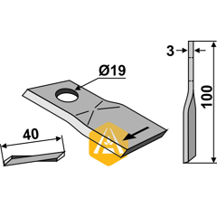 Couteau pour faucheuse BCS TRACTORS 58029095 adaptable - Blacksteel©