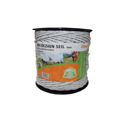 Elektroseil 200m weiß 6mm 6 x 0,40 Niro