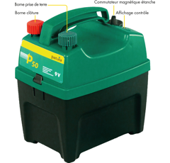 Electrificateur P50 sur pile 9 V - PATURA