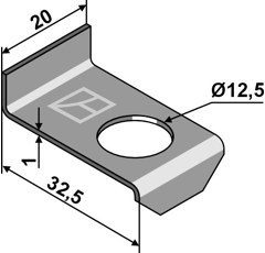 Placa de seguridad 32,5x20 para trituradora  KVERNELAND adaptable - Blacksteel©