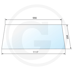 Vitre arrière pour machine agricole SAME 0.9225.215.0/10 adaptable