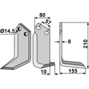 Fräsmesser Rechts 195 x 80 Muratori Nachbau