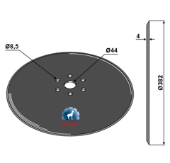 Disque lisse Ø382x4 mm pour semoir VÄDERSTAD 223584 adaptable - Blacksteel©