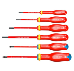 Jeu de 6 tournevis PROTWIST isolés 1000V plats et pozidriv | FACOM