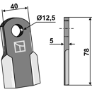 Couteau droit pour broyeur 78x40mm BREVIGLIERI / BREVIAGRI TO800097 adaptable - Blacksteel©