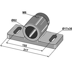 Palier glisseur pour assemblage sur arbre rond 60 mm adaptable - BlackSteel©