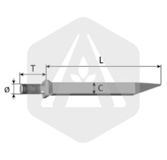 Diente con espolón 180 x 16 mm adaptable