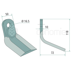 Couteau Y pour broyeur MÜTHING MU000557 adaptable 