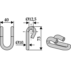 Schäkel 73 x 40 für Mulcher – Nachbau  