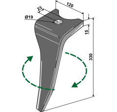 Kreiseleggenzinken - rechts RHAMA07R Amazone Nachbau