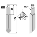 Rotorzinken - rechts / links  RH55 Rau Nachbau