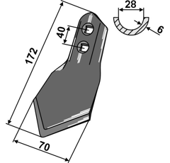 Soc 70 x 6 mm pour cultivateur KONGSKILDE adaptable