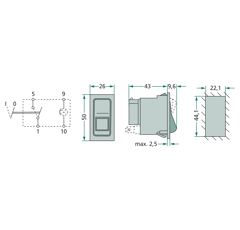 Interrupteur à bascule à rappel HELLA
