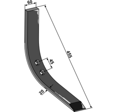 Schar Lemken 3375420 –  A6 – 455 x 60 x 15 mm – Hartmetall