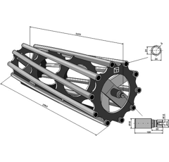Rouleau tube packer 3000 mm adaptable - BlackSteel©