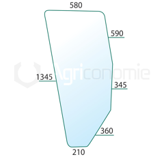 Vitre de porte gauche pour tracteur FIAT 5130883 adaptable