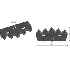 Couteau pour mélangeuse KUHN A5310401 adaptable - Blacksteel©