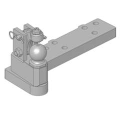Zwangslenkung, links,für Kugel 80 Tragplatten,Lochabstand 120x40 mm, 250 mm, AGCO-Grau    