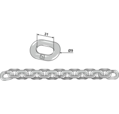Chaîne 9 x 31 mm pour épandeur STILLE adaptable