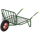 Brouette la fourragère verte roue increvable