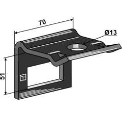 Halter für Zinken 40x12 - 40x40