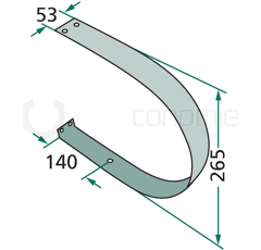 Racleur U pour autochargeuse KEMPER 37020 adaptable