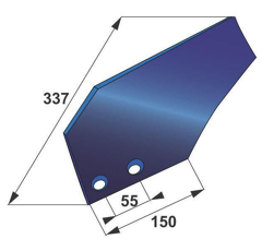 Versoir de rasette gauche pour charrue GREGOIRE ET BESSON 19171 adaptable