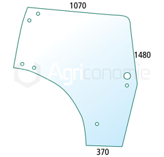 Vitre de porte Dr. pour machine agricole CASE IH 87528172 adaptable