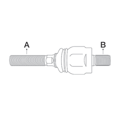 Spurstange komplett 200 mm - Traktor  - JOHN DEERE 6000103259 - Nachbau