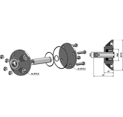 Sechscheiben-Rillenkugellager Ø 30 mm für Grubber KK086087R Nachbau