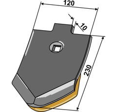Scharspitze verstärkt S12P 230 x 120 mm AMAZONE 3374392 Nachbau