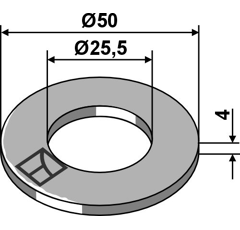 Scheibe Ø50x4xØ25,5 - Mehrere Marken