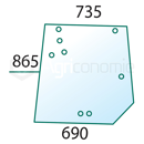 Vitre arrière de machine agricole MASSEY FERGUSON 4272760M1 adaptable