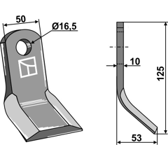 Couteau-Y pour broyeur 125x50mm CELLI 702611 adaptable - Blacksteel©