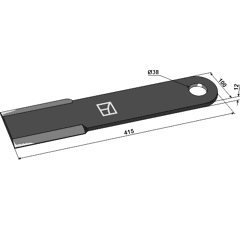 Couteau faucheur pour broyeur 415mm MC CONNEL 62001 adaptable - Blacksteel©