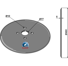 Säscheibe glatt Ø460x5 mm  JOHN DEERE N283804 Nachbau  