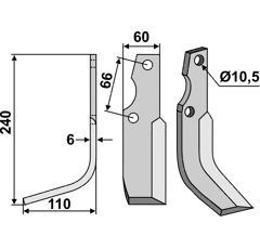 Fräsmesser Links 240 x 60 Goldoni Nachbau