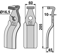 Lame pour Fraise/Rotavator PEGORARO 8600 adaptable