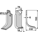 Fräsmesser - rechts MAS18R Maschio Nachbau