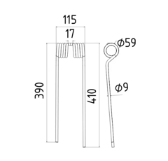 Dents droite pour faneuse VICON 510.00.855 adaptable