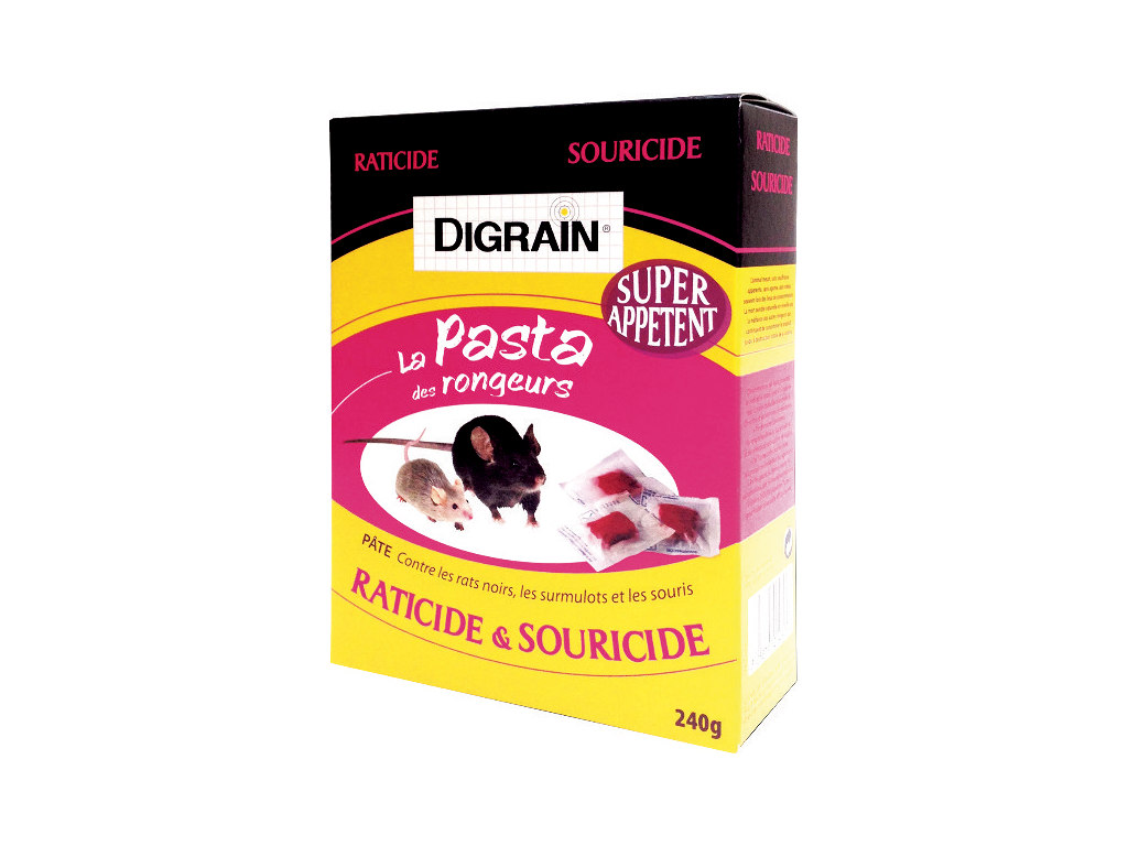 Anti nuisible pate appat digrain anti rongeurs 240 grs