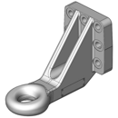 Ringzugöse, Ø 50 mm  110x100 mm, 8-Loch,Hitchring, Schwarz      