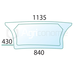 Vitre arrière pour machine agricole DEUTZ 0.010.5210.0/20 adaptable