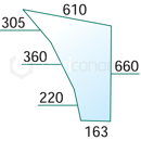 Vitre de porte pour machine agricole FENDT 258514212300 adaptable