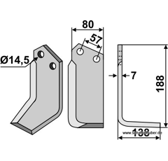 Fräsmesser - rechts 000362730N Krone by Muzzi