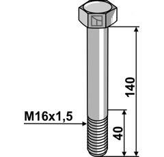 Boulon à tête hexagonale avec filet fin - M16x1,5x140 - 8.8