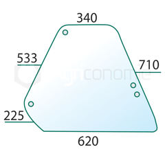Vitre latérale claire pour tracteur FIAT/SOMECA 5124412 adaptable