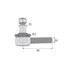Rotule de direction 85 mm pour tracteur FIAT 588309 adaptable
